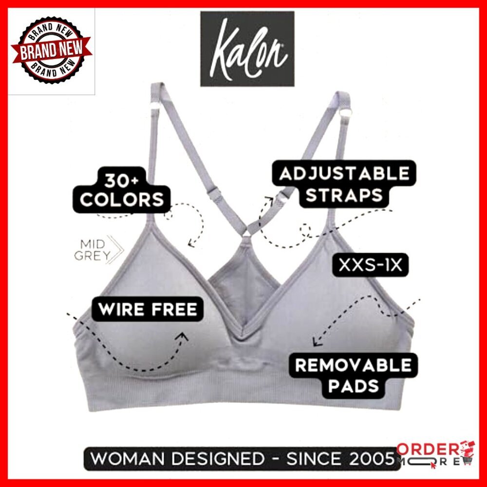 Wirefree Racerback Sports Bralette Seamless Comfort Bra 4 Pack Lounge Wear - Picture 3 of 7